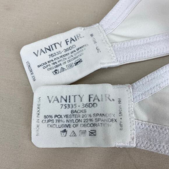 Vanity Fair Full Coverage Underwire 36DD Bra Set of Two White - Picture 3 of 7